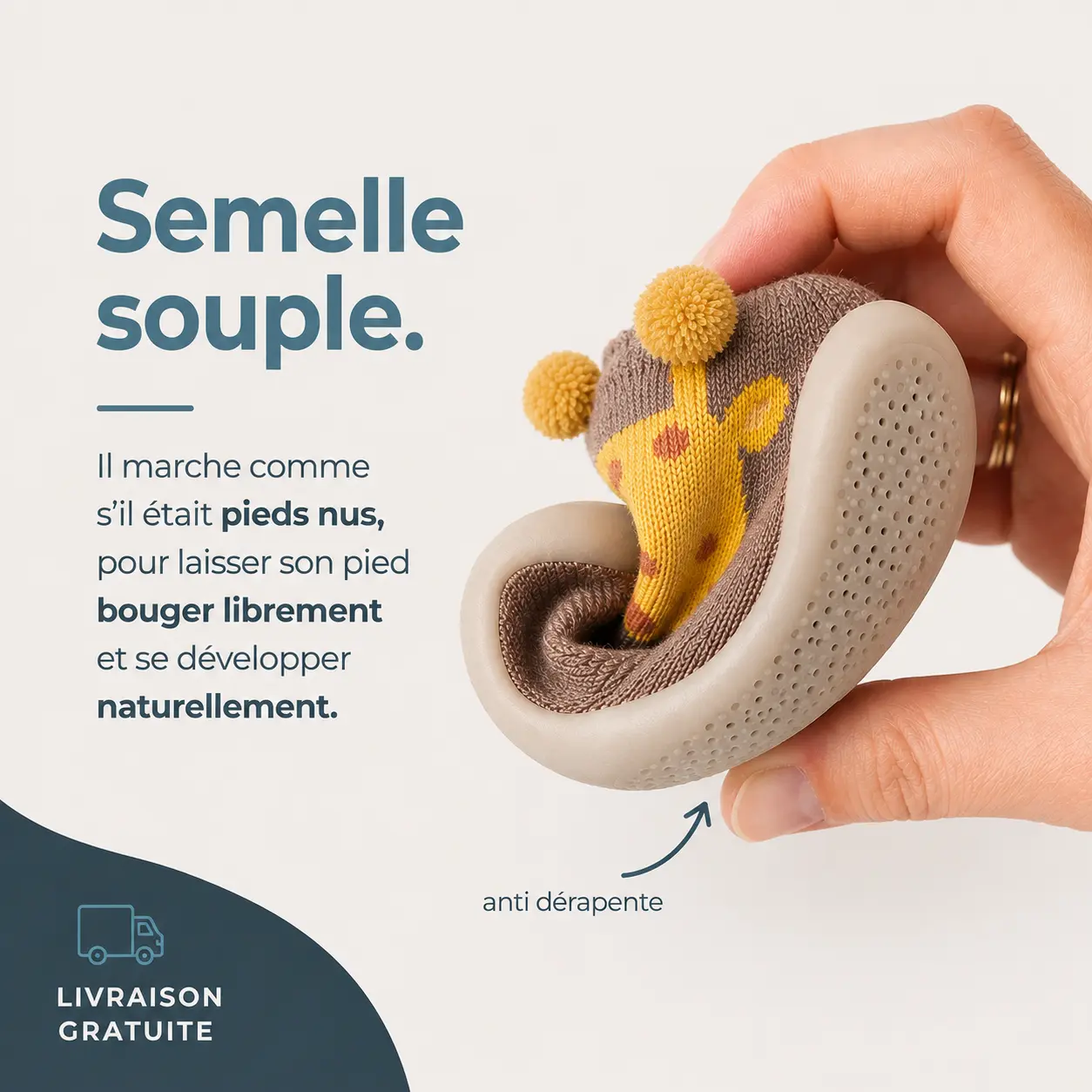 Une semelle si souple qu'elle se plie en deux