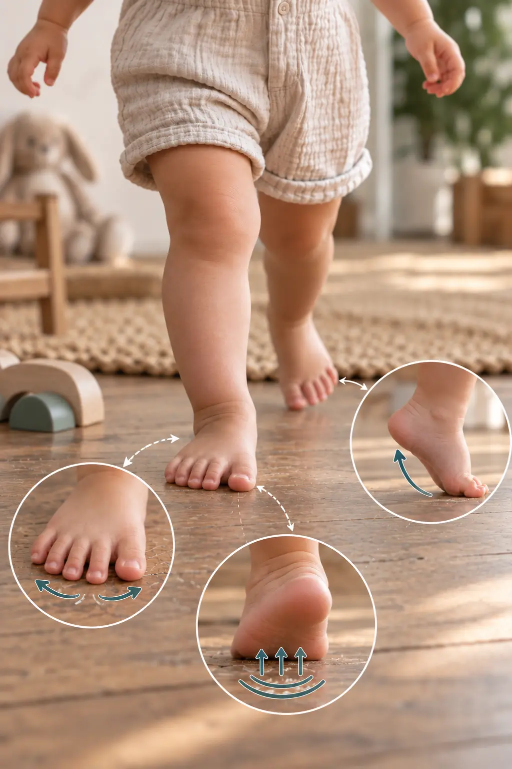 La voute plantaire d'un tout-petit qui se forme en marchant